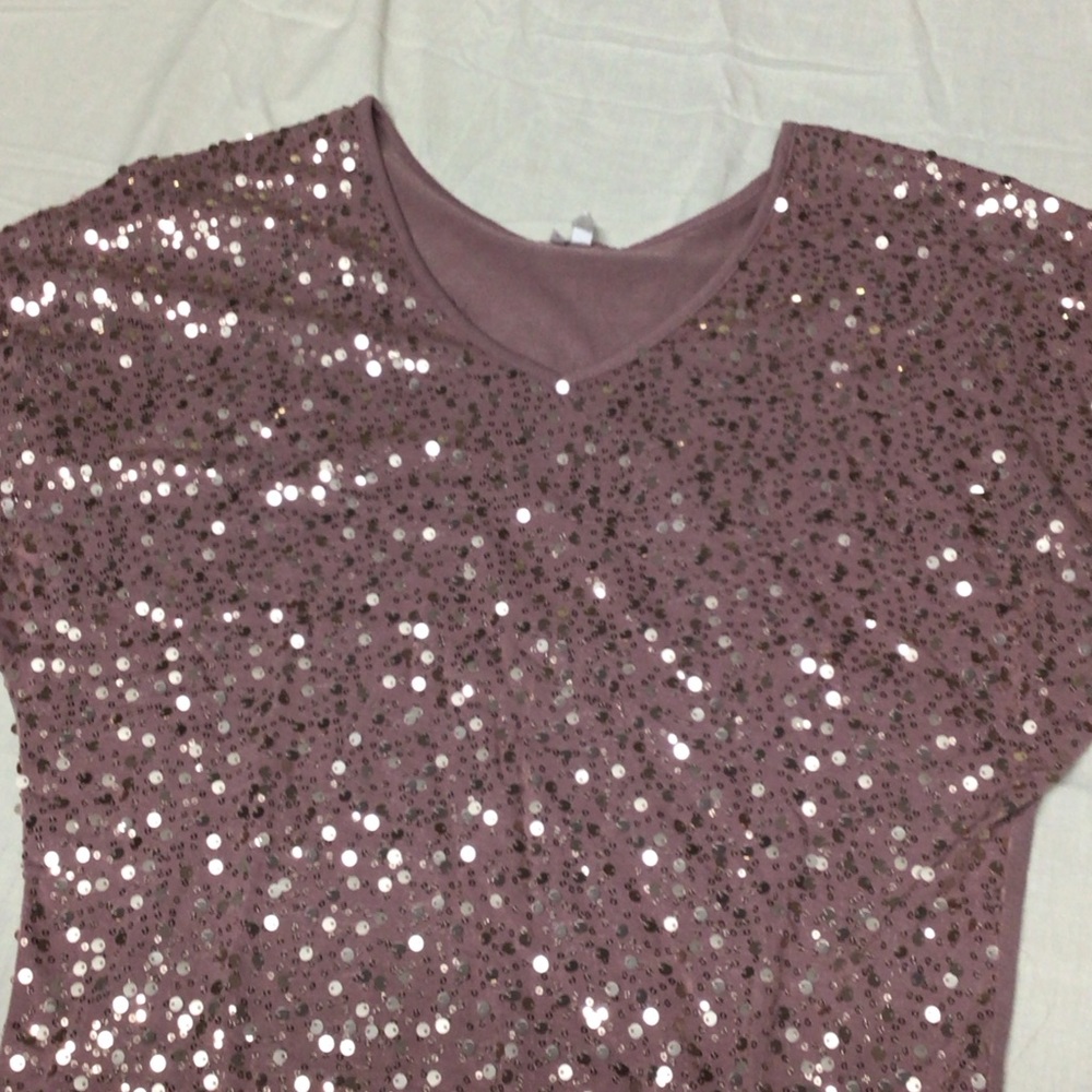 Studio Y Sparkling Mauve Sequin Blouse